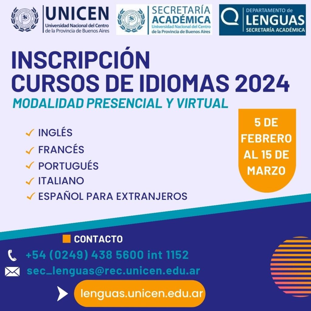 Abierta la inscripción a los cursos de idiomas del Departamento de Lenguas de la UNICEN