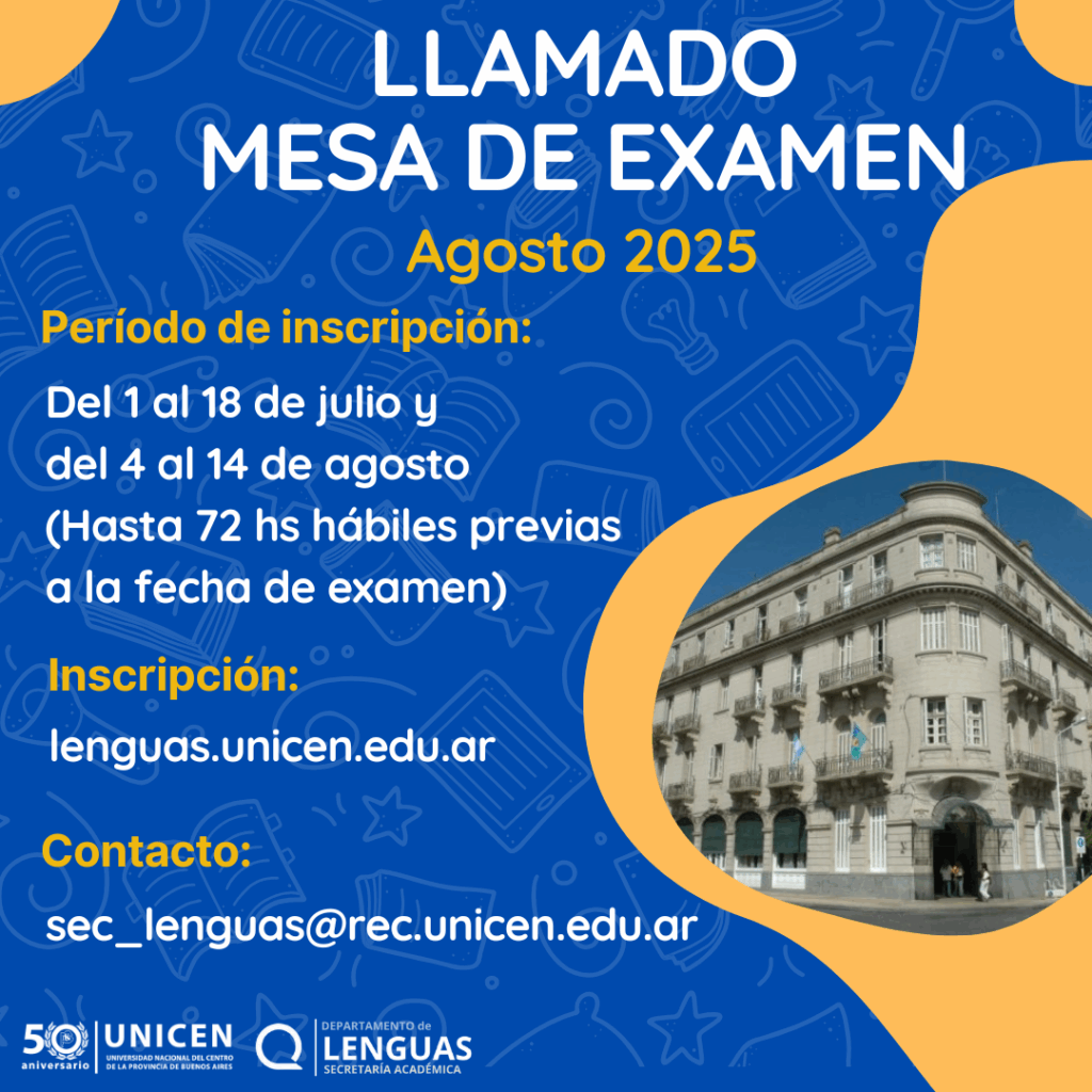 Llamado a mesa de examen – AGOSTO 2025