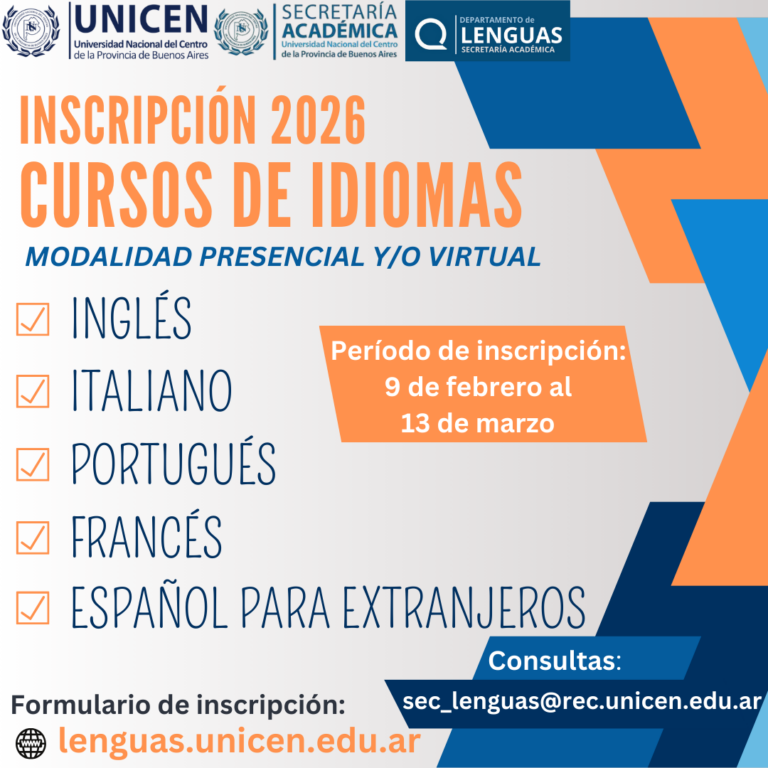 INSCRIPCIÓN 2026 a los cursos de idiomas del Departamento de Lenguas de ...