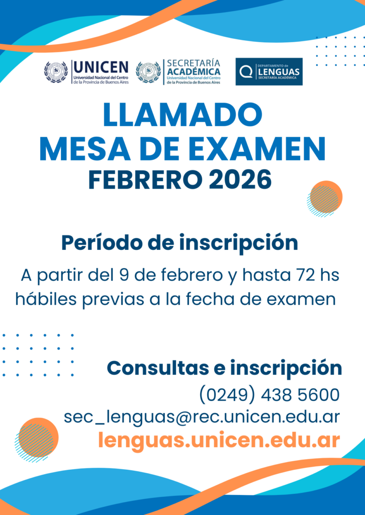 Llamado a mesa de examen – FEBRERO 2026