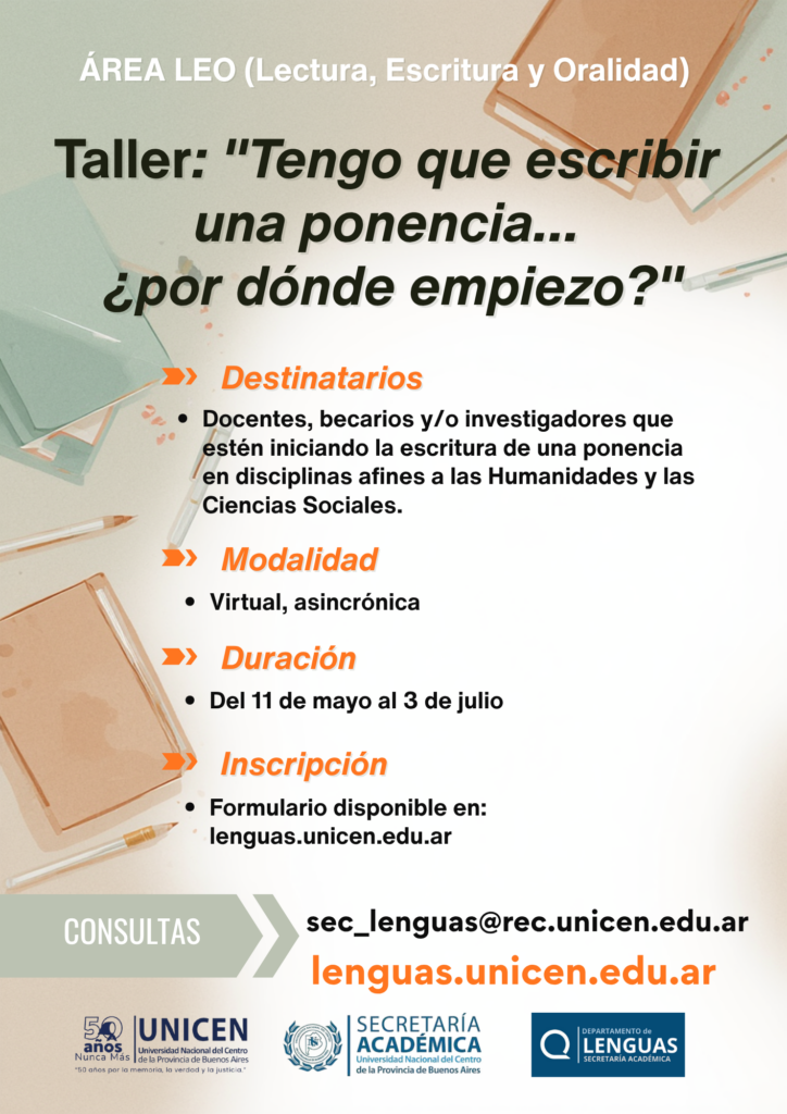 Taller: “Tengo que escribir una ponencia… ¿por dónde empiezo”